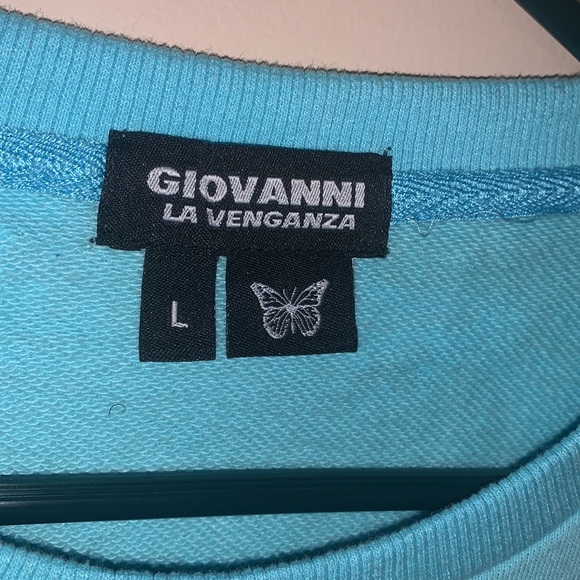 Giovanni La Venganza Large Giovanni Print Blue Sweatshirt - Picture 2 of 3